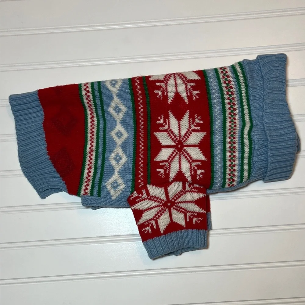 Merry Makings Fair Isle Dog holiday festive sweater size M
